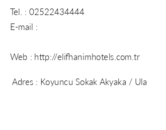 Elif Hanm Hotel & Spa iletiim bilgileri
